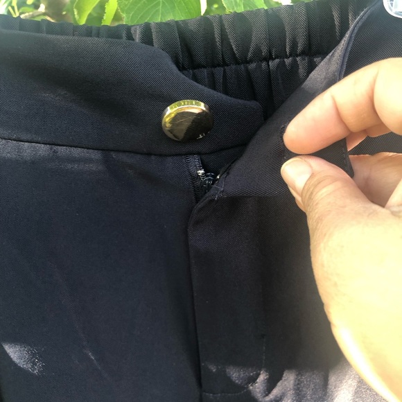 Stunning Madison Marcus Navy blue with Rainbow Tape Side Split Pants Size M - Picture 6 of 8